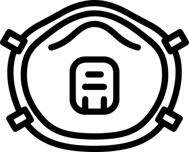 Black and white face mask icon symbol vector illustration in minimal simple style graphic design element for modern artwork clean outline sketch flat pictogram abstract template contour editable isolated digital png format for web ui
