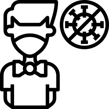 Black and white face mask icon symbol vector illustration in minimal simple style graphic design element for modern artwork clean outline sketch flat pictogram abstract template contour editable isolated digital png format for web ui