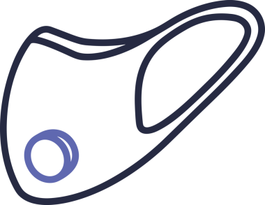 Black and white face mask icon symbol vector illustration in minimal simple style graphic design element for modern artwork clean outline sketch flat pictogram abstract template contour editable isolated digital png format for web ui