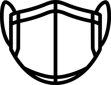 Black and white face mask icon symbol vector illustration in minimal simple style graphic design element for modern artwork clean outline sketch flat pictogram abstract template contour editable isolated digital png format for web ui