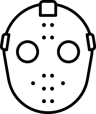Black and white face mask icon symbol vector illustration in minimal simple style graphic design element for modern artwork clean outline sketch flat pictogram abstract template contour editable isolated digital png format for web ui