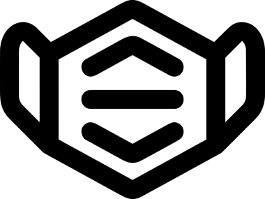 Black and white face mask icon symbol vector illustration in minimal simple style graphic design element for modern artwork clean outline sketch flat pictogram abstract template contour editable isolated digital png format for web ui