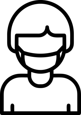 Black and white face mask icon symbol vector illustration in minimal simple style graphic design element for modern artwork clean outline sketch flat pictogram abstract template contour editable isolated digital png format for web ui