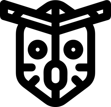 Black and white face mask icon symbol vector illustration in minimal simple style graphic design element for modern artwork clean outline sketch flat pictogram abstract template contour editable isolated digital png format for web ui