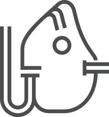 Black and white face mask icon symbol vector illustration in minimal simple style graphic design element for modern artwork clean outline sketch flat pictogram abstract template contour editable isolated digital png format for web ui