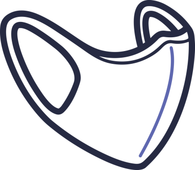 Black and white face mask icon symbol vector illustration in minimal simple style graphic design element for modern artwork clean outline sketch flat pictogram abstract template contour editable isolated digital png format for web ui