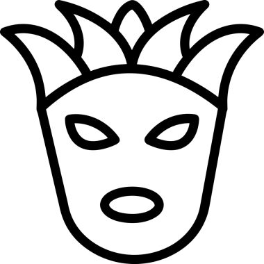 Black and white face mask icon symbol vector illustration in minimal simple style graphic design element for modern artwork clean outline sketch flat pictogram abstract template contour editable isolated digital png format for web ui