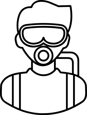 Black and white face mask icon symbol vector illustration in minimal simple style graphic design element for modern artwork clean outline sketch flat pictogram abstract template contour editable isolated digital png format for web ui