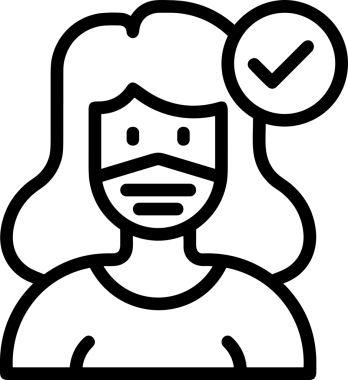 Black and white face mask icon symbol vector illustration in minimal simple style graphic design element for modern artwork clean outline sketch flat pictogram abstract template contour editable isolated digital png format for web ui