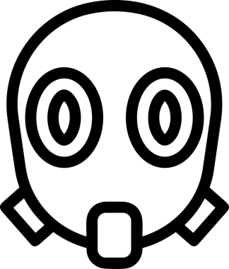 Black and white face mask icon symbol vector illustration in minimal simple style graphic design element for modern artwork clean outline sketch flat pictogram abstract template contour editable isolated digital png format for web ui