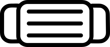 Black and white face mask icon symbol vector illustration in minimal simple style graphic design element for modern artwork clean outline sketch flat pictogram abstract template contour editable isolated digital png format for web ui