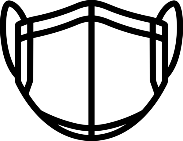Black and white face mask icon symbol vector illustration in minimal simple style graphic design element for modern artwork clean outline sketch flat pictogram abstract template contour editable isolated digital png format for web ui