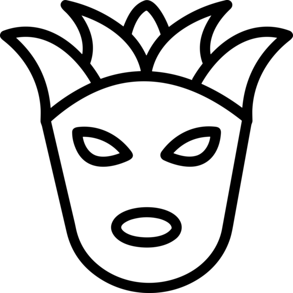 Black and white face mask icon symbol vector illustration in minimal simple style graphic design element for modern artwork clean outline sketch flat pictogram abstract template contour editable isolated digital png format for web ui