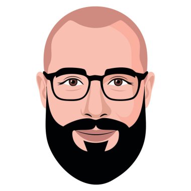 Hipster avatar resmi vektör illüstrasyon tasarımında izole edilmiş, profil simgeleri, moda karakterler, çizgi film görselleri, sosyal medya avatarları ve sanat eserleri için ideal