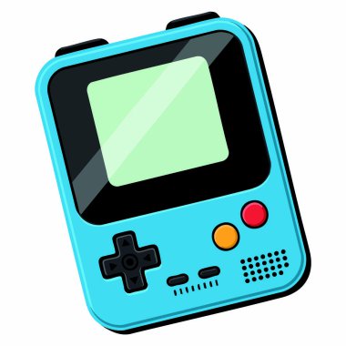 Oyun posterleri, görsel sanatsal sanat eserleri ve konsol temaları için mükemmel bir beyaz arkaplan vektör illüstrasyonu üzerinde izole video oyun konsolu