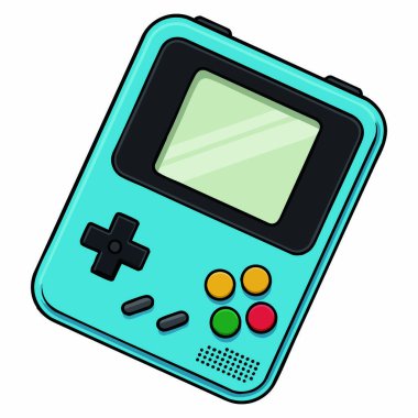 Eğlence görsel oyun projeleri teknolojisi grafikleri ve konsol tasarımı için uygun beyaz arkaplan üzerindeki izole video oyun konsolunun vektör çizimi