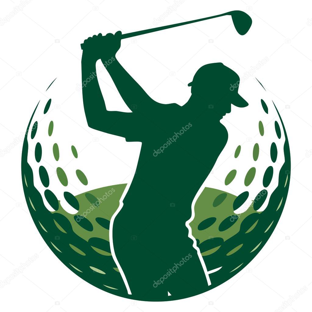 Circle golf logo vector for club or tournament symbol. Perfect for sports branding, golf event, golf club identity, and tournament visuals.