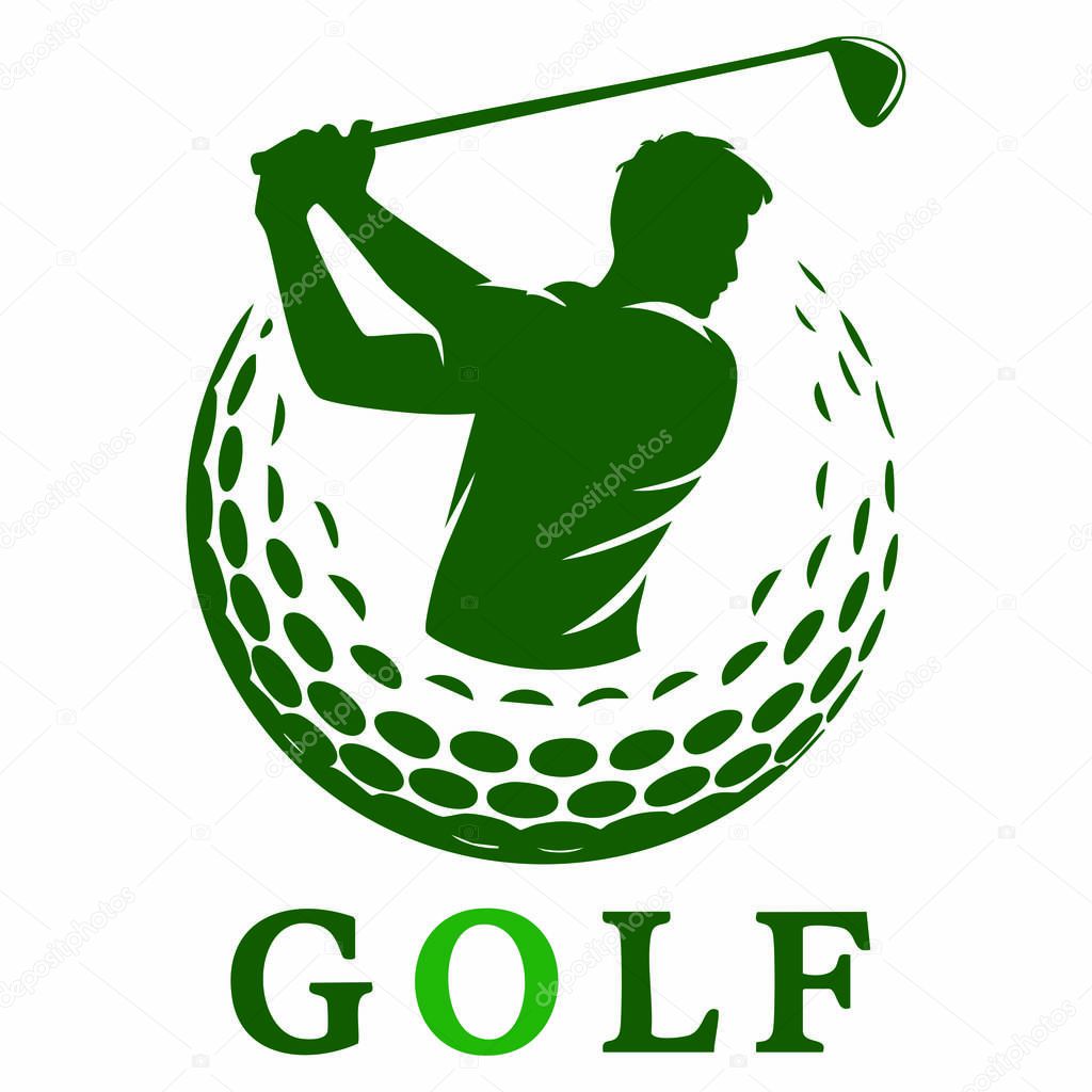 Vector illustration of a circle golf logo. Ideal for golf clubs, tournament branding, sports identity, and golf themed graphics.