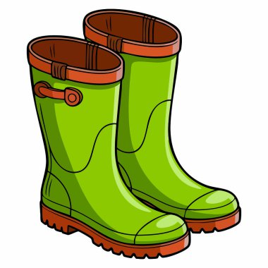 Kış sonbahar botları mevsimlik element vektör illüstrasyonu soğuk hava düz tasarım giysileri moda aksesuar baskı etiketi