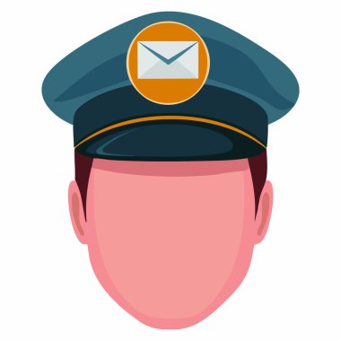 Postacı ikonu vektör illüstrasyon tasarımı sembolü kurye postacı paket nakliyat ve ulaşım temalı görsel iletişim