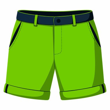 Düz giysi ikonu şort moda kıyafeti modern insan tarzı vektör illüstrasyon element grafik tasarımı erkek giyim sembolü web sanatı