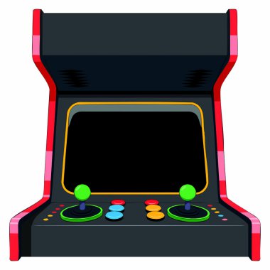 İzole edilmiş oyun makinesi ikonu vektör illüstrasyon tasarımı retro oyun sembolü klasik video oyunu eğlence ögesi seti