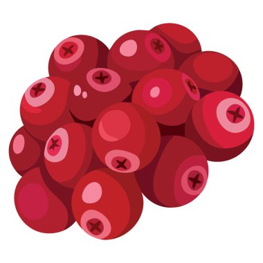 İzole edilmiş yaban mersini meyve ikonu kırmızı çilek tasarımı vektör illüstrasyonu gıda sağlığı ve besin görselleri için doğal bileşen