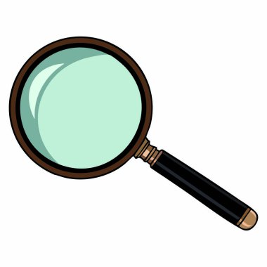 Büyütülmüş cam lupe ikon vektör illüstrasyon grafik tasarım sembolü yakınlaştırma aracı nesne araştırma kavramı elementi