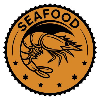 Deniz ürünleri temalı şablon logosu tasarımı izole edilmiş deniz ürünleri amblemi vektör çizimi restoran markalaştırma pazar ambalajlama kimliği için mükemmel