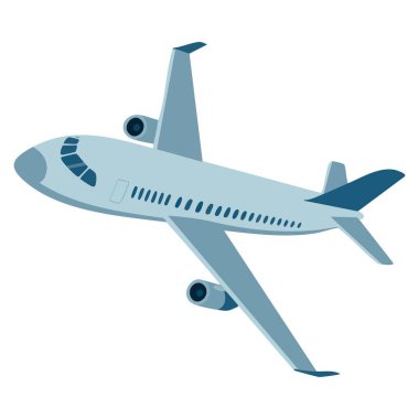 Uçak izometrik uçan araç uçak taşımacılığı temalı uçak sembolünün vektör çizimi düz görüntü