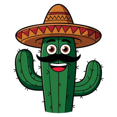 Yaratıcı proje dekorasyonu ve ürünleri için sevimli bitki tasarımı sevimli şapka giyen mutlu kaktüslerin vektör çizimi