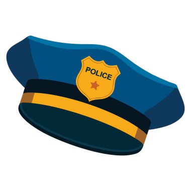 Vektör polis şapkası ikonu izole edilmiş illüstrasyon güvenlik görevlisi başlık tasarımı kolluk kuvveti maskotu logosu veya resmi sanat eseri için mükemmel.