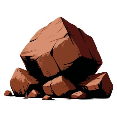 Vektör taşları karikatür kayaları izometrik düz 3d stil kaya çizimleri izole edilmiş arkaplan arazi tasarımı grafik element jeolojisi