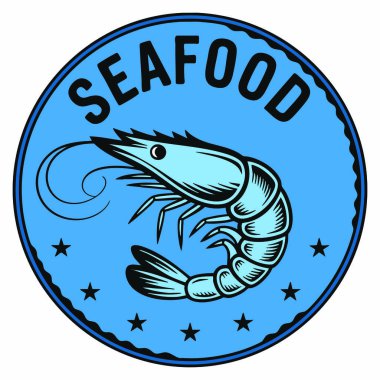 Vektör deniz ürünleri logosu logosu tasarımı balık pazarı restoran kimlik paketi ya da deniz ürünleri markalaşma sanatı için mükemmel izole edilmiş amblem çizimi