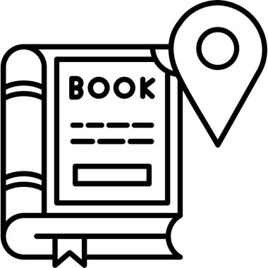 kitap konumu haritası simgesi ana hat biçiminde