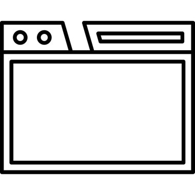 mutfak fırın simge vektör çizim