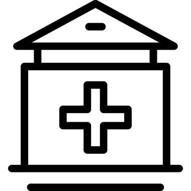 Hastane binası ikon vektör illüstrasyonu