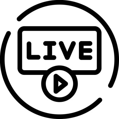 canlı yayın simgesi vektör çizelgesi çizimi