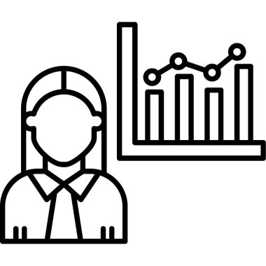 Grafik simgesi olan iş adamı, özet biçimi
