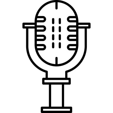 Mikrofon. Web simgesi basit illüstrasyon