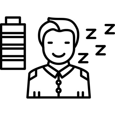 Uyku ikonu olan bir adam, taslak tarzı