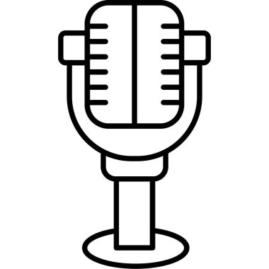 Mikrofon Vektör Satırı Simge Tasarımı