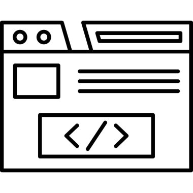 Web geliştirme simgesini ana hat biçiminde kodlamak