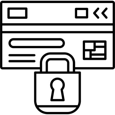 tarayıcı kilidi ikon vektör çizimi