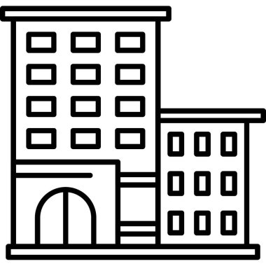 Bina. Web simgesi basit illüstrasyon