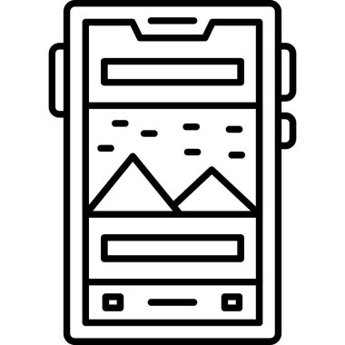 Akıllı telefon simgesi. Web için tablet simgelerinin basit taslak çizimi