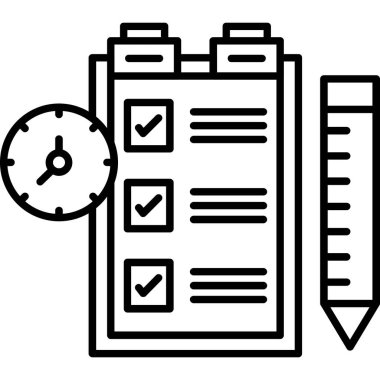 Kontrol listesi simgesi ana hatları vektörü. Liste listesi. kontrol listesi