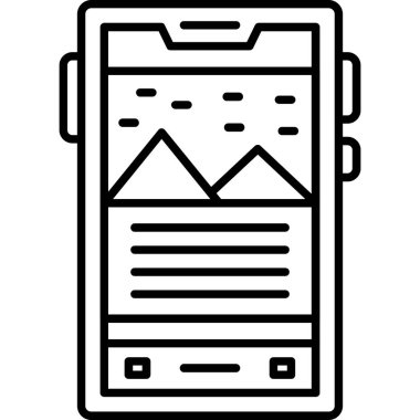 mobil akıllı telefon simgesi vektör ana hatları tasarımı