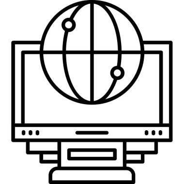 İnternet web simgesi, vektör illüstrasyonu