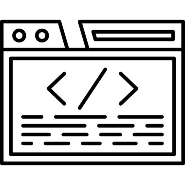 Web tarayıcı simgesi ana hatları vektörü. İnternet tarayıcısı. bilgisayar